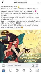 If you are looking for a mother's day gift for a first time mom in her first trimester, look no further. Potential New Gift Code Coming Soon Afk Arena Facebook Page Post Afkarena