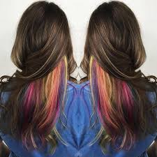 Rainbow Peekaboo Highlights First Time Poster But I Had To Share My Fancy Hair Underlights Hair Peekaboo Highlights Peekaboo Hair