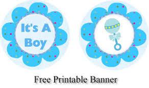 Free Printable Blue Baby Shower Banner And Cupcake Toppers Blue Baby Shower Shower Banners Baby Shower Banner