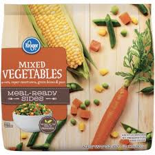 How many calories in 1 cup of frozen vegetables? Kroger Meal Ready Sides Mixed Vegetables 32 Oz Kroger