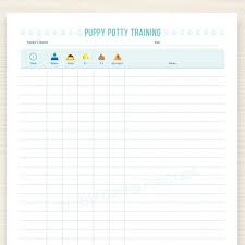 Puppy Potty Training Chart Pdf Instant Download
