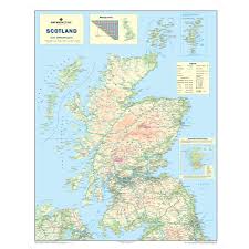 Amazon Com Scotland Road Map Wall Map Of Scotland