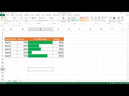 Create An In Cell Actual Versus Target Chart Youtube