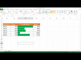 create an in cell actual versus target chart youtube