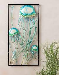 Outdoor Coastal Wall Art Decor Metal Art Canvas Art More Coastal Decor Ideas Interior Desig Jellyfish Wall Art Outdoor Wall Decor Metal Wall Art Decor