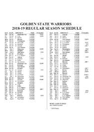 The warriors open up in brooklyn against kevin durant and the nets on dec. 2018 19 Warriors Schedule Pdf Docdroid