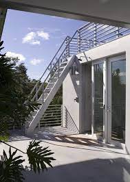 Side railing shall extend above the parapet or roof edge at least 30. Ship Ladder To Roof Deck Modern Staircase Los Angeles By Hughesumbanhowar Architects Houzz