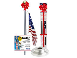 Heavy duty flag pole with solar light. Ezpole Flagpoles American Made Flagpoles And Accessories