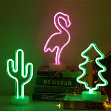 Flamingo Led Neon Cactus Sign Love Sign Art Decorative Lights Wall Decor Home Party Decoration Kids Room Living Room Led Decorative Neon Lights Neon Signs