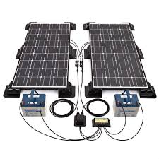 Biard 200w Black Solar Panel Kit With Corner Side Mounts 20a Dual Battery Charge Controller Solar Panels Solar Panel Kits Solar Heating