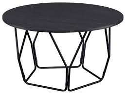 The piece is in excellent. Bowery Hill Modern Round Geometric Coffee Table In Black Industrial Coffee Tables By Homesquare Houzz