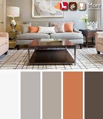 Morr Interiors Design Palette Interiordesign Design Livingroom Orange Coral Grey Living Room Color Schemes Living Room Decor Gray Living Room Colors