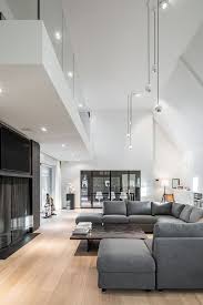 Living rooms are multifunctional spaces, so they need lighting for all the different tasks they need to perform. Contemporary Modern High Ceiling Living Room Design Archives Decoomo