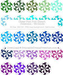 99 Colors Cheer Pom Pom Clipart Printable Treats Premium Cheer Pom Poms Pom Pom Clip Art