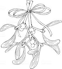 Vector Illustration Of Hand Drawn Mistletoe In 2020 Mistletoe Drawing Xmas Drawing Christmas Drawing
