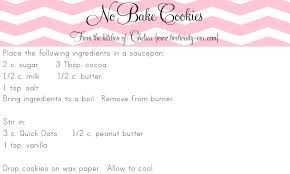 No Bake Cookies Recipe No Bake Cookies Baking Recipes Cookies Printable Recipe Cards