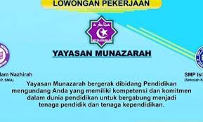 Lowongan kerja guru smpit taufiqurrahman permata hijau permai bekasi utara. Lowongan Kerja Guru Sekolah Islam Nazhirah Yayasan Munazarah