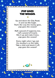 Pop Goes The Weasel Kids Video Song With Free Lyrics Activities Nursery Rhymes Lyrics Kids Poems Kids Video Songs