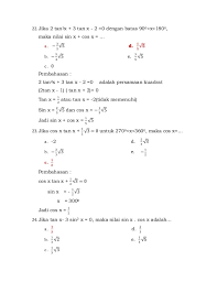 Pulan soal matematika smp kelas 7. Soal Pilihan Ganda Dan Pembahasan Persamaan Trigonometri Kelas 11 Pdf Soalkunci