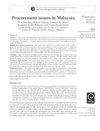 Learn vocabulary, terms and more with flashcards, games and other study tools. Pdf Procurement Issues In Malaysia Radiah Othman Academia Edu