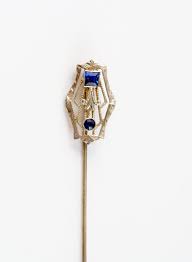 Antique 14k Gold Sapphire Stick Pin Art Deco Stick Pins Antique Hats Hat Pins