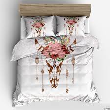 Keep your bedding where you need it most. Deer Skull Bedding Set King Size Creative Fresh Duvet Cover Tribal Style Queen Twin Full Single Double Unique Design Bed Set Bedding Sets Aliexpress