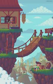 Sci Fi And Fantasy Of Kirokaze Pixel Art Landscape Pixel Art Background Pixel Art Design