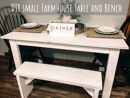 Easy Diy Farmhouse Table And Bench In 2020 Small Farmhouse Table Farmhouse Table Diy Farmhouse Table