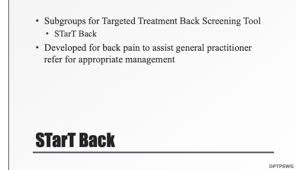 Image result for Start Back Screening Tool