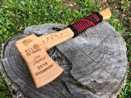 Axe Throwing Hatchet Award Custom Laser Engraved Cherry Wood Etsy In 2021 Axe Laser Engraving Paracord Wrap Handle