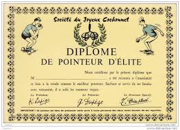 Petanque Diplome De Pointeur D Elite Societe Du Joyeux Cochonnet Illustrateur Dessin De R Allouin Petanque Petanque Diplome Joyeux