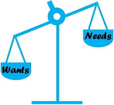 difference between needs and wants with comparison chart