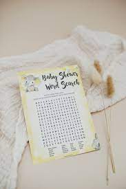 Yellow Elephants Word Search Baby Shower Word Search - Etsy