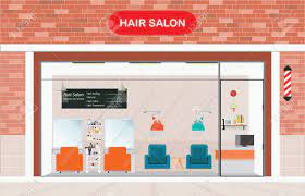The stylists are all trained and certified to provide cuts, color, treatments, extensions, and a special occasion package that consists of shampoo and curls. Hair Salon Exterior Building And Interior Beauty Salon Vector Royalty Free Cliparts Vectors And Stock Illustration Image 58388470