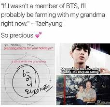 Taehyung S Precious Grandma Bts Taehyung Bts Funny Bts