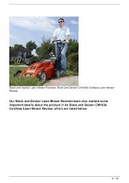 To register your black & decker purchase, go to the internet, call. Black And Decker Lawn Mower Reviews Cm1836 Cordless Lawn Mower Review