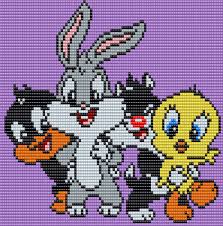 Shop looney tunes at the amazon arts, crafts & sewing store. Man In The Book Creations Baby Looney Tunes Square Grid Pattern By Man In The Book 99 Columns X 78 Rows Babylooneytunes Babydaffyduck Babybugsbunny Babysylvester Babytweety Pixelart Squaregridpattern Crossstitchpattern Crochetgridpattern