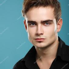 Handsome young man face — Stock Photo © khorzhevska #52014089