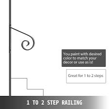 For a quicker, efficient installation, enlist the help of a second person. Decking Fencing Happybuy Wrought Iron Handrail Wall Mounted Hand Railing 10l X 12h Inch Grab Support Bar Rail Porch Handrail Wrought Hand Rail Staircase Railing 1 2 Stairs Steps Building Materials