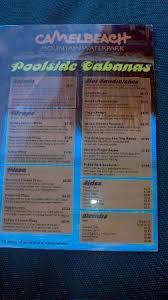 Discover & save with over 300k of the best deals and things to do near you. Food Menu Picture Of Camelbeach Mountain Waterpark Tannersville Tripadvisor