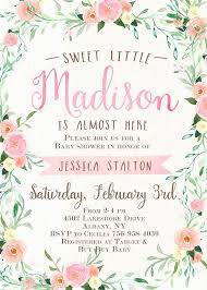 Girl Baby Shower Invitation Pink Flowers Summer Spring Baby Girl Shower Invitations Pink Baby Shower Invites For Girl Baby Shower Flowers
