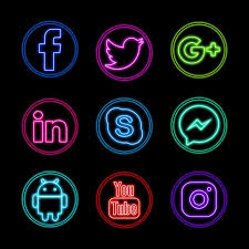 Neon Style Social Media Icons Pack Social Media Clipart Png Neon Png Transparent Clipart Image And Psd File For Free Download Social Media Icons Vector Media Icon Social Media Icons