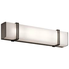 One good option to create a contemporary feeling is a bath bar light. Kichler Lighting Impello Collection 24 Inch Olde Bronze Led Linear Bath Vanity Light Overstock 13468444