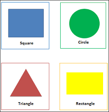 Shapes Flash Cards With Colors Square Circle Triangle Rectangle For Kindergarten Flashcards Flashcards For Kids Free Shapes