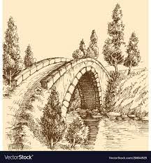 Design drawing skills and techniques for architects, landscape architects, and interior designers. Bridge Landscape Download A Free Preview Or High Quality Adobe Illustrator Ai Eps Pdf And High Resolut Landscape Sketch Landscape Drawings Dark Art Drawings