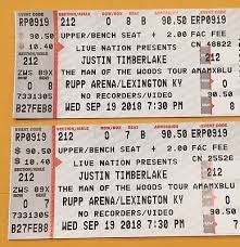 2 justin timberlake tickets lexington ky rupp arena 9 19