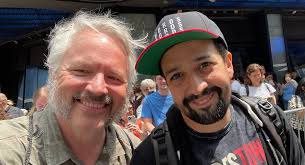 Bob McDonald shows support to writers' strike, meets Lin-Manuel Miranda at  'Broadway Day Rally'