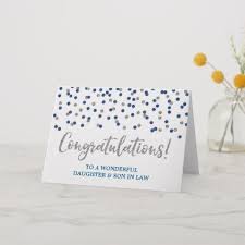 Birthday Card For Father From Daughter And Son Daughter Son In Law Congratulations Blue Silver Card Zazzle Com Birthday Cards For Friends Employee Anniversary Cards Birthday Cards