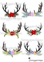 Download Deer Antler Flowers Monogram Svg Dxf File Digital File For Etsy