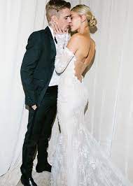 Bieber's photos showed off the mesmerizing details of baldwin's low back dress and highlighted the delicate lace pattern on the gown. Justin Bieber And Hailey Baldwin Share Stunning Wedding Pictures New Idea Magazine